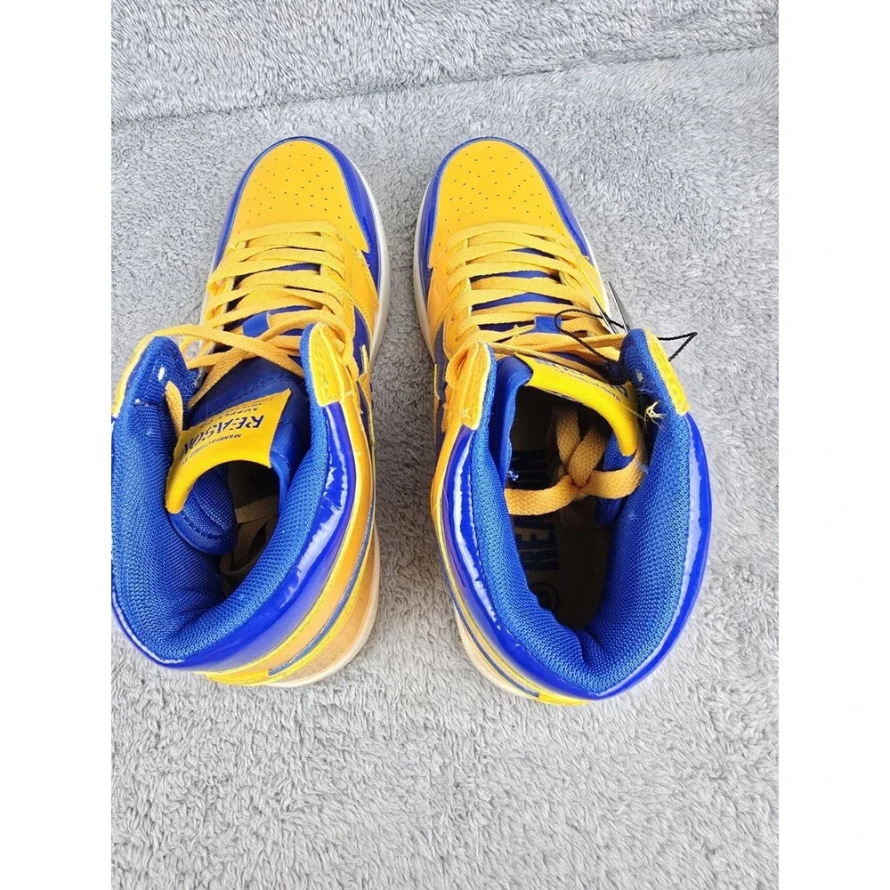 Reason Clothing Brand Shooting Star High Top Sneakers Mens Size 9.5 Blue/Yellow.